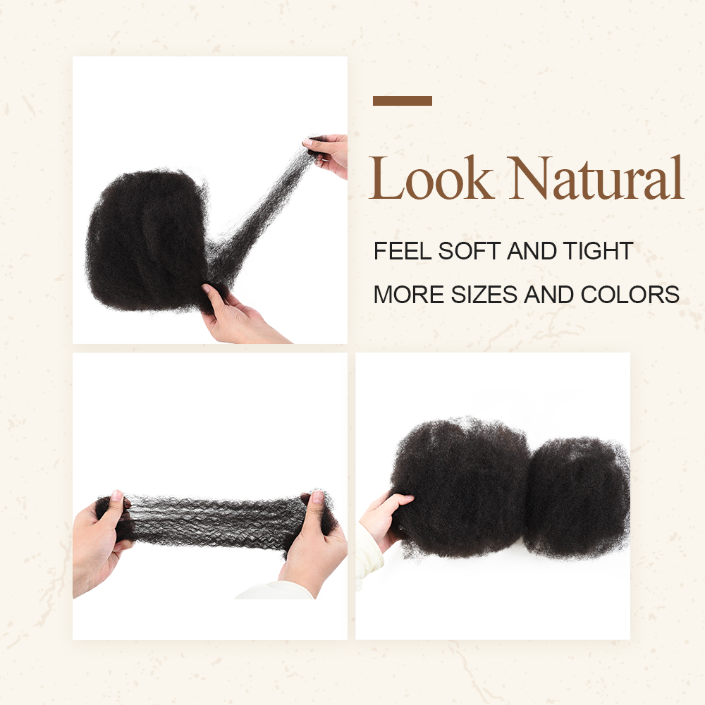 10 inches Brazilian Virgin Afro Kinky Bulk Human Hair for Dreadlock Twist Braiding Hair Extensions | 1B