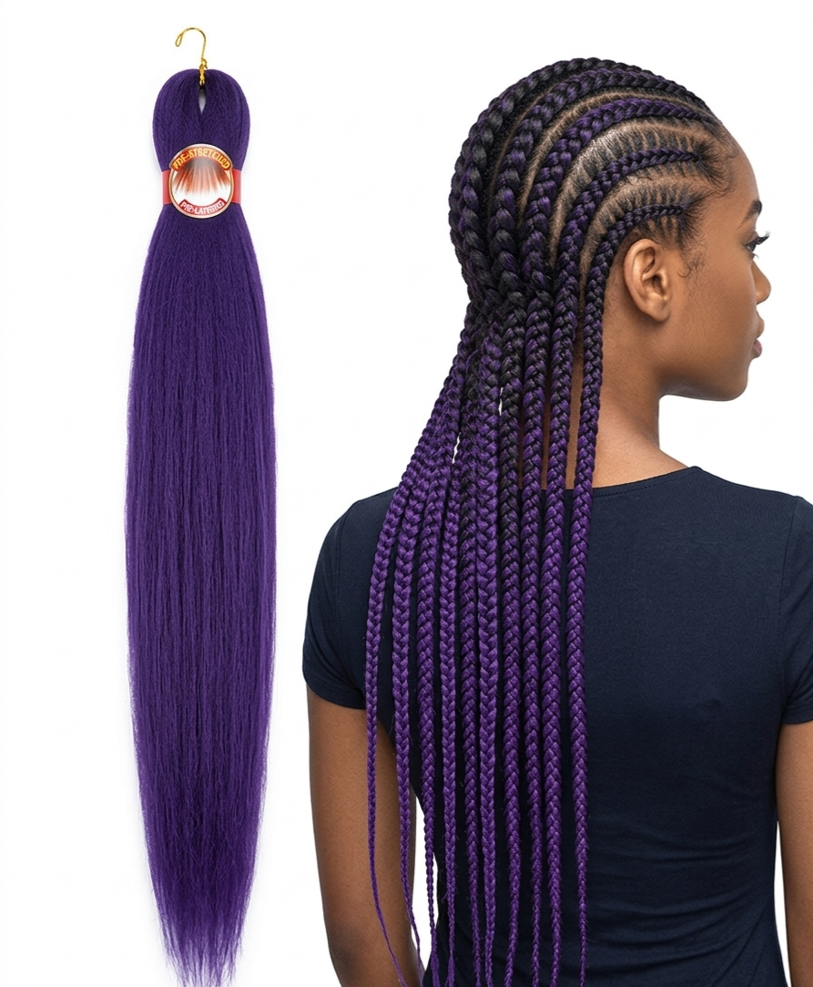 X-Pression Pre-Stretched Ultra Braid 52” – Purple (3X Pack)