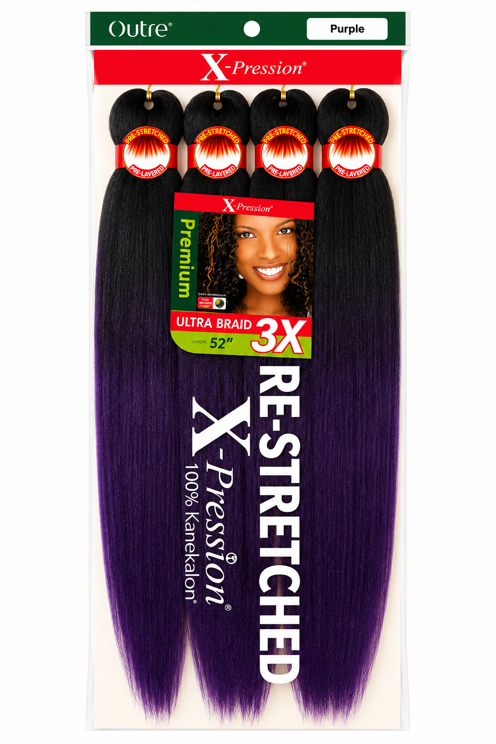 X-Pression Pre-Stretched Ultra Braid 52” – T1B/SF4 (3X Pack)