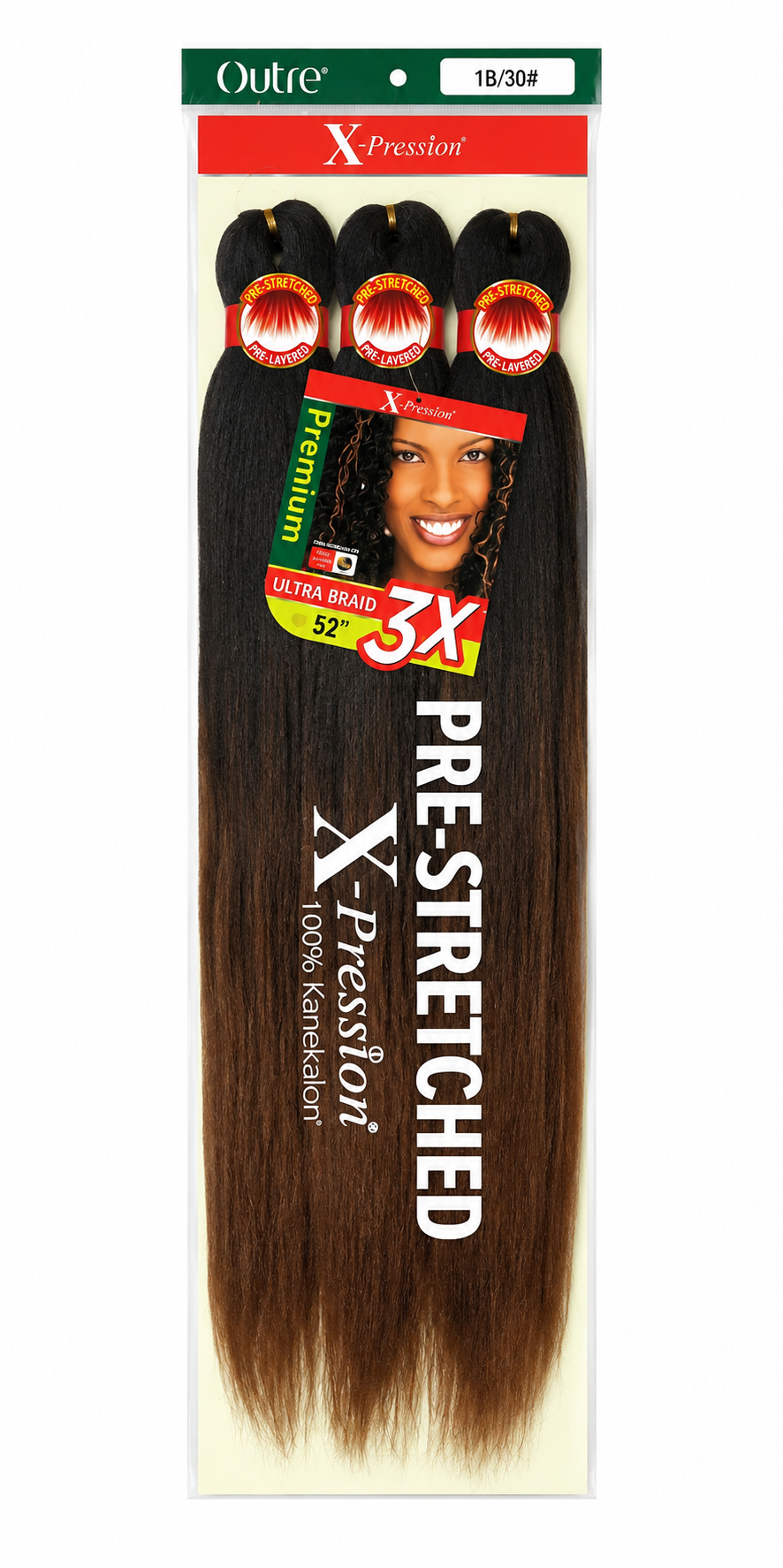 X-Pression Pre-Stretched Ultra Braid 52” – T1B/30(3X Pack)