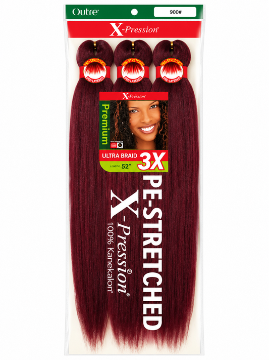 X-Pression Pre-Stretched Ultra Braid 52” – Color 900 (3X Pack)