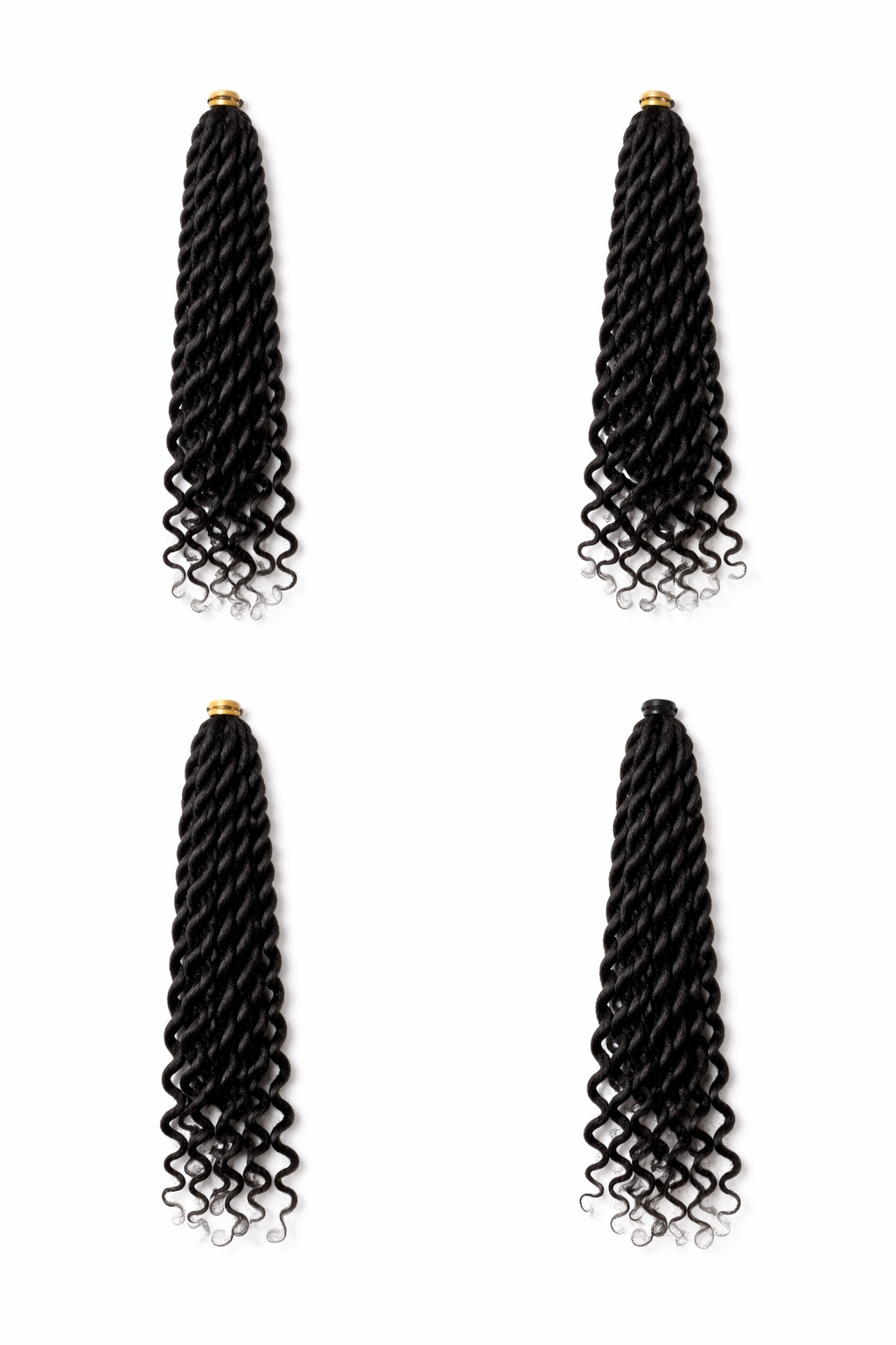 Pre-Twisted Crochet Braids with Curly Ends – Natural Black