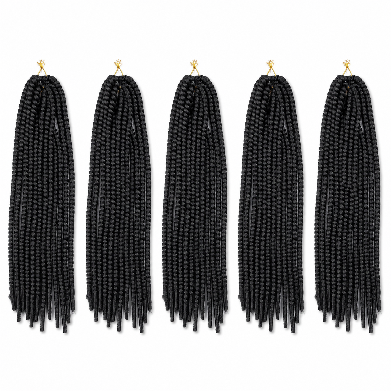 5Packs Crochet Hair Twists 22 Inches 1B – Pre-Twisted Braiding Hair Extensions for Crochet Hairstyles