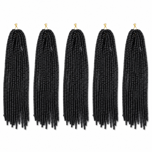 5Packs Crochet Hair Twists 22 Inches 1B – Pre-Twisted Braiding Hair Extensions for Crochet Hairstyles