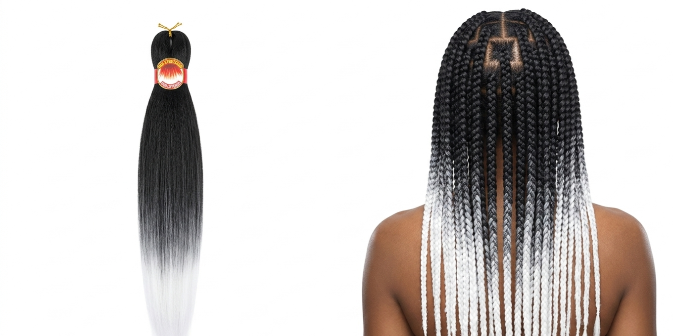 X-Pression Pre-Stretched Ultra Braid 52” – T1B/Silver (3X Pack)