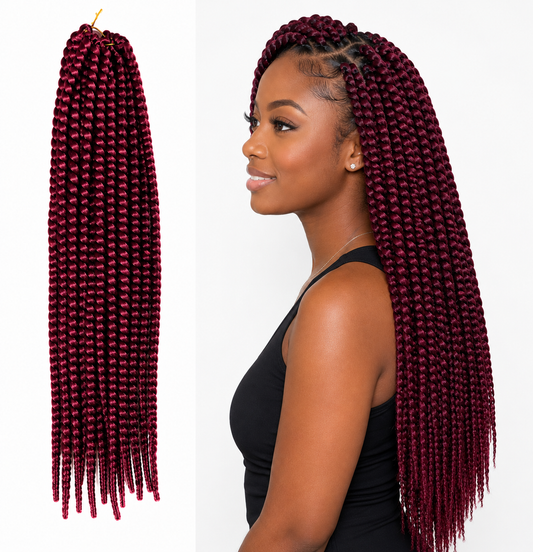 5Packs Crochet Hair Twists 22 Inches (Color: Bug#) – Pre-Twisted Braiding Hair Extensions for Crochet Hairstyles