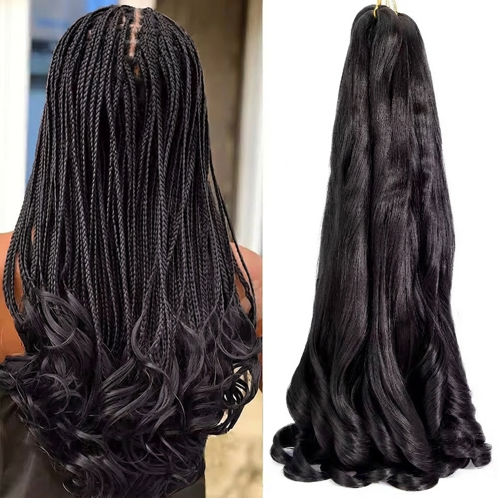 8 Packs 24 Inches Spiral French Curl Braiding Hair – Curly Tips | Tangle-Free